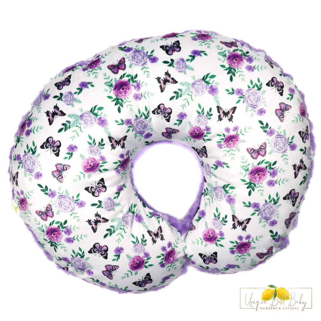 Butterfly Rose Minky Nursing Pillow Cover Nursery Decor Crib